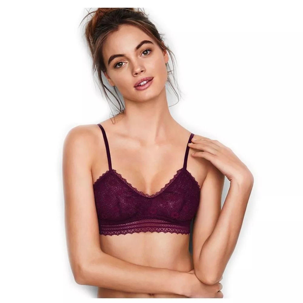 Victoria's Secret Lace Scoop Neck Bralette L